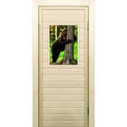 Дверь для бани со стеклом (40*60), "Медведь-4", 170×70см, коробка из осины - фото 299694771