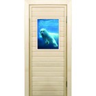 Дверь для бани со стеклом (40*60), "Белый медведь", 170×70см, коробка из осины - фото 294917111