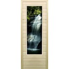Дверь для бани со стеклом (43*129), "Водопад-2", 170×70см, коробка из осины - фото 294917186