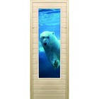 Дверь для бани со стеклом (43*129), "Белый медведь", 170×70см, коробка из осины - фото 2180155