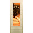 Дверь для бани со стеклом (43*129), "Банные радости", 170×70см, коробка из осины - фото 299694835