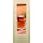Дверь для бани со стеклом (43*129), "Кружка", 170×70см, коробка из осины - фото 299694838