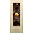 Дверь для бани со стеклом (43*129), "Печь", 170×70см, коробка из осины - фото 294917291