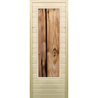 Дверь для бани со стеклом (43*129), "Дерево", 170×70см, коробка из осины - фото 294917300