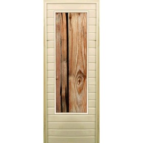 Дверь для бани со стеклом (43*129), "Дерево", 170×70см, коробка из осины
