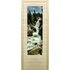 Дверь для бани со стеклом (43*129), "Водопад", 170×70см, коробка из осины - фото 294917306