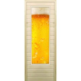 Дверь для бани со стеклом (43*129), "Пенное", 180×70см, коробка из осины