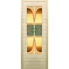 Дверь для бани со стеклом (43*129), "Восточные мотивы", 170×70см, коробка из осины - фото 299694860