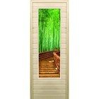 Дверь для бани со стеклом (43*129), "Бамбук-3", 170×70см, коробка из осины - фото 294917333