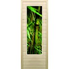 Дверь для бани со стеклом (43*129), "Бамбук-1", 170×70см, коробка из осины - фото 294917339