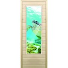Дверь для бани со стеклом (43*129), "Черепаха-1", 170×70см, коробка из осины - фото 294917345