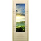 Дверь для бани со стеклом (43*129), "Природа", 170×70см, коробка из осины - фото 299694878