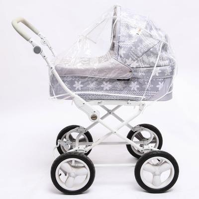 Универсальный дождевик для детской коляски, с окном, ПВХ, окантовка МИКС