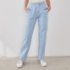 Брюки женские MINAKU: Casual Collection цвет голубой, размер 48 - Фото 4