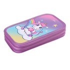 Пенал 2 секции, 105 х 190 мм, ламинированный картон, Calligrata, «Радужный единорожка» - Фото 2