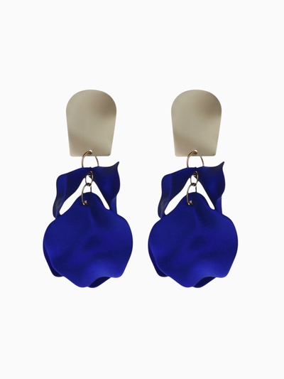 Серьги ассорти «Ветер», неровность, цвет сине-золотой