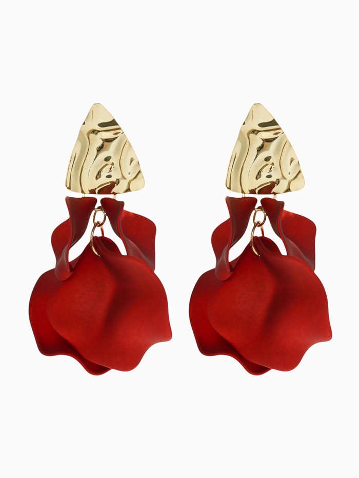 Серьги ассорти «Ветер» мятые треугольники, цвет красно-золотой - Фото 1