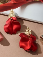 Серьги ассорти «Ветер» мятые треугольники, цвет красно-золотой - Фото 5