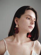 Серьги ассорти «Ветер» мятые треугольники, цвет красно-золотой - Фото 2