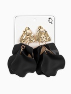 Серьги ассорти «Ветер» мятые треугольники, цвет чёрно-золотой - фото 61003473