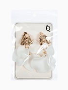 Серьги ассорти "Ветер" мятые треугольники, цвет бело-золотой - фото 809296866