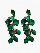Серьги ассорти «Ветер» грация, цвет зелёный в золоте - Фото 1