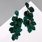 Серьги ассорти «Ветер» грация, цвет зелёный в золоте - Фото 7