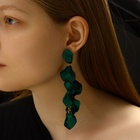 Серьги ассорти «Ветер» грация, цвет зелёный в золоте - Фото 2