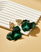 Серьги ассорти «Ветер» мятые треугольники, цвет зелёный - Фото 5