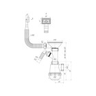 Сифон для мойки «АНИ Пласт» Грот A1045SА15, 3 1/2", прямоуг перелив, отвод, гофра 40×40/50 мм 5045041