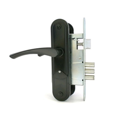 Замок врезной Д-град «Зенит» ЗВ9-4.2, с ручками, м/о 55, чёрный