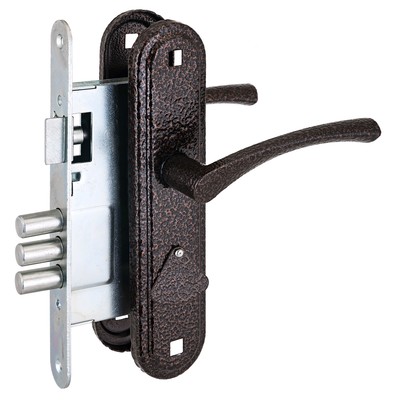 Замок врезной «Омега» Д-град ЗВ9.1-01 с ручками, м/о 67, цвет медь