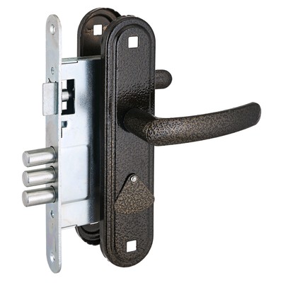 Замок врезной «Омега» Д-град ЗВ9.1-02, с ручками, м/о 67, цвет бронза