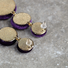 Серьги ассорти «Либеро» три диска, цвет фиолетовый в золоте - Фото 2