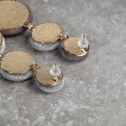 Серьги ассорти  «Либеро» три диска, цвет серый в золоте - фото 25562561