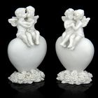 Сувенир полистоун "Белоснежные ангелы сидящие на сердце" 6,7х4х3 см - Фото 5