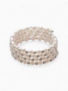 Браслет жемчуг «Пружинка» стразинки, шар №6, цвет белый в серебре, d=6 см - Фото 1