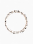 Браслет жемчуг «Пружинка» стразинки, шар №6, цвет белый в серебре, d=6 см - Фото 2