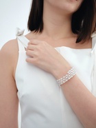 Браслет жемчуг «Пружинка» стразинки, шар №6, цвет белый в серебре, d=6 см - Фото 5