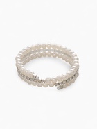 Браслет жемчуг «Пружинка» яркость, шар №6, цвет белый в серебре, d=6 см - Фото 3