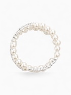 Браслет жемчуг «Пружинка» стразы, шар №8, цвет белый в серебре, d=6 см - Фото 3