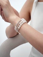 Браслет жемчуг «Пружинка» стразы, шар №8, цвет белый в серебре, d=6 см - Фото 7