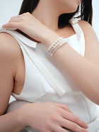 Браслет жемчуг «Пружинка» стразы, шар №8, цвет белый в серебре, d=6 см - Фото 8