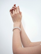 Браслет жемчуг «Пружинка», стразы, шар № 8, белый в серебре, L=6 см - Фото 6