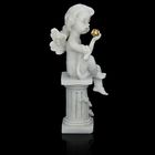 Сувенир полистоун "Белоснежный ангел сидящий на колонне" 13,5х5,7х5 см - Фото 3