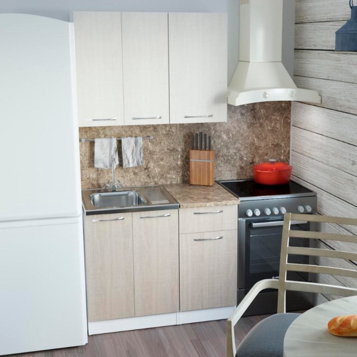 Кухонный гарнитур прямой для маленькой кухни «Ольга мини 2», 1000 мм, цвет карамель/латте - Фото 1