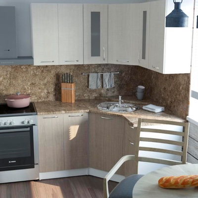 Кухонный гарнитур угловой «Ольга оптима 2», 1500×1300 мм, цвет карамель/латте