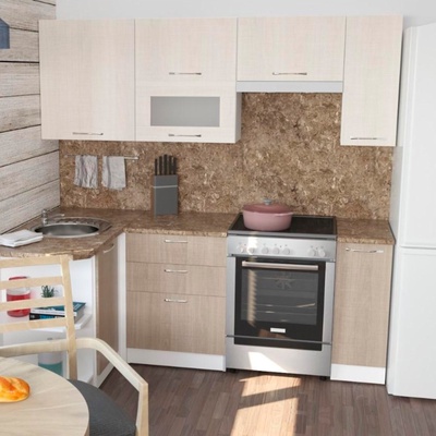 Кухонный гарнитур угловой «Ольга прайм 2», 1300×2100 мм, цвет карамель/латте