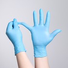 Перчатки нитриловые A.D.M. «Оптимум+», размер S, 100 шт/уп, цвет голубой - Фото 2