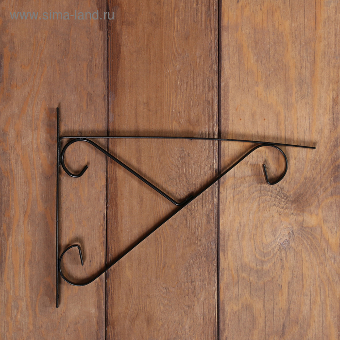 Кронштейн для кашпо, кованый, 30 см, металл, чёрный - Фото 1